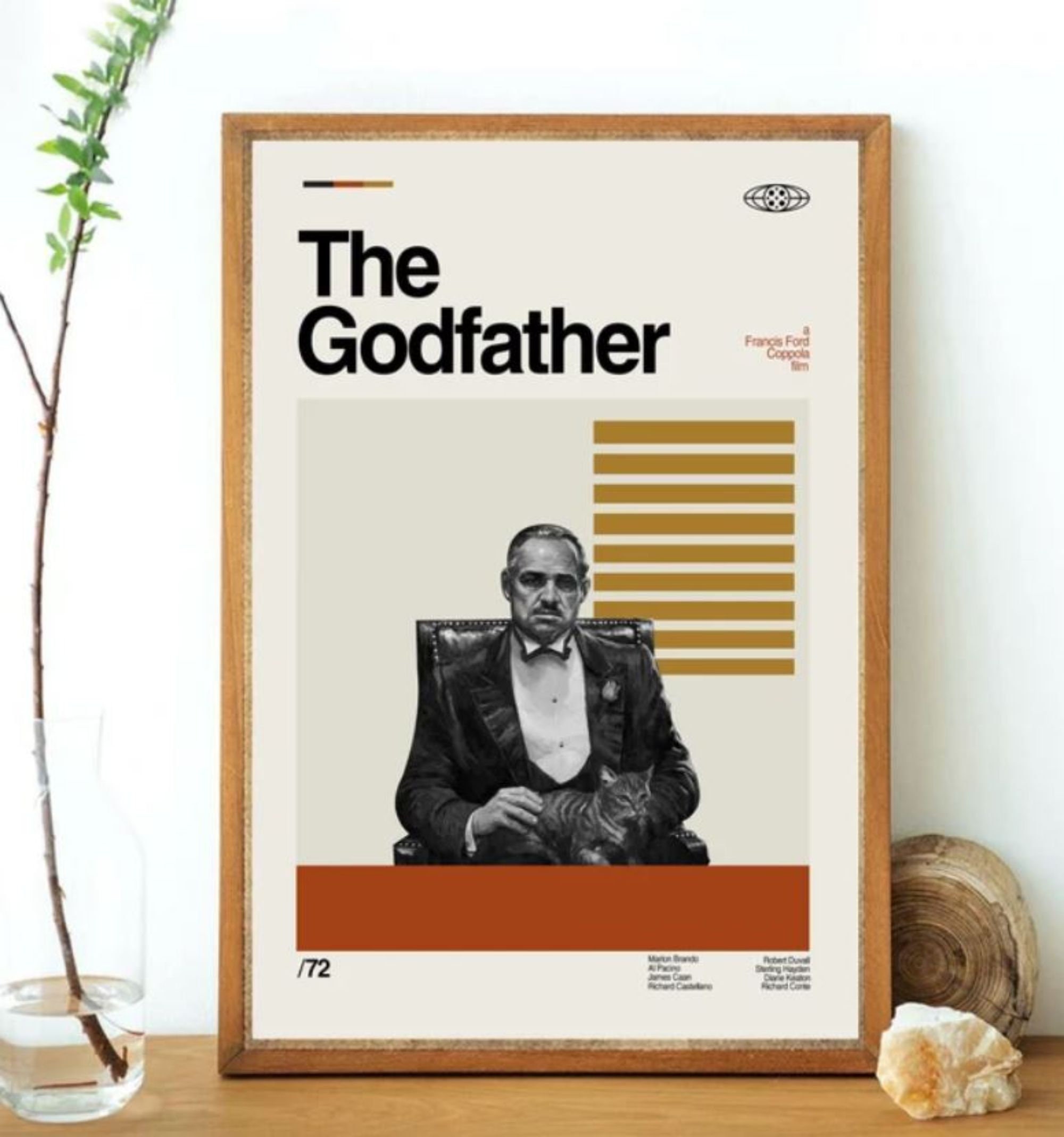 THE GODFATHER poster - retro-modern, vintage, Art Print