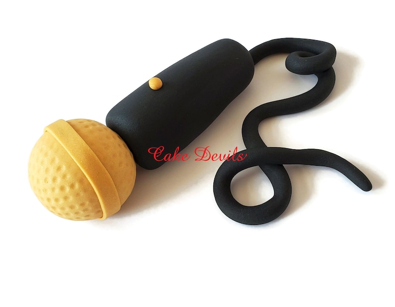 Microphone 90/'s Music Hip Hop Fondant Cake Toppers Boom Box Gold Chain Spray Paint Dice Cassette Tape