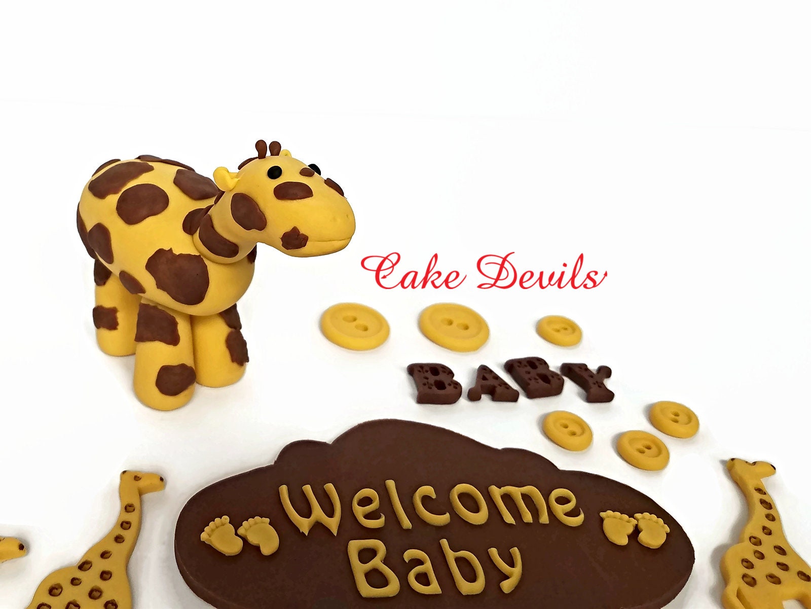Giraffe Baby Shower Cake Decorations Baby Giraffe Cake Etsy