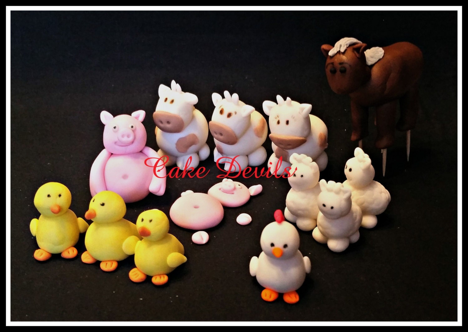Farm Animals Fondant Cake Topper Kit Farm Cake Decorations
