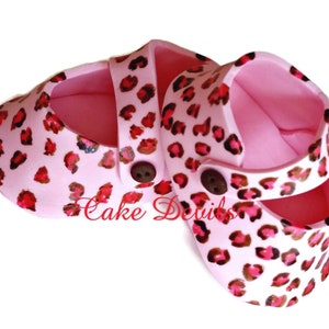 Leopard Print Fondant Baby Booties, Baby Shower, Handmade  Cake Topper, Edible Cake Decorations