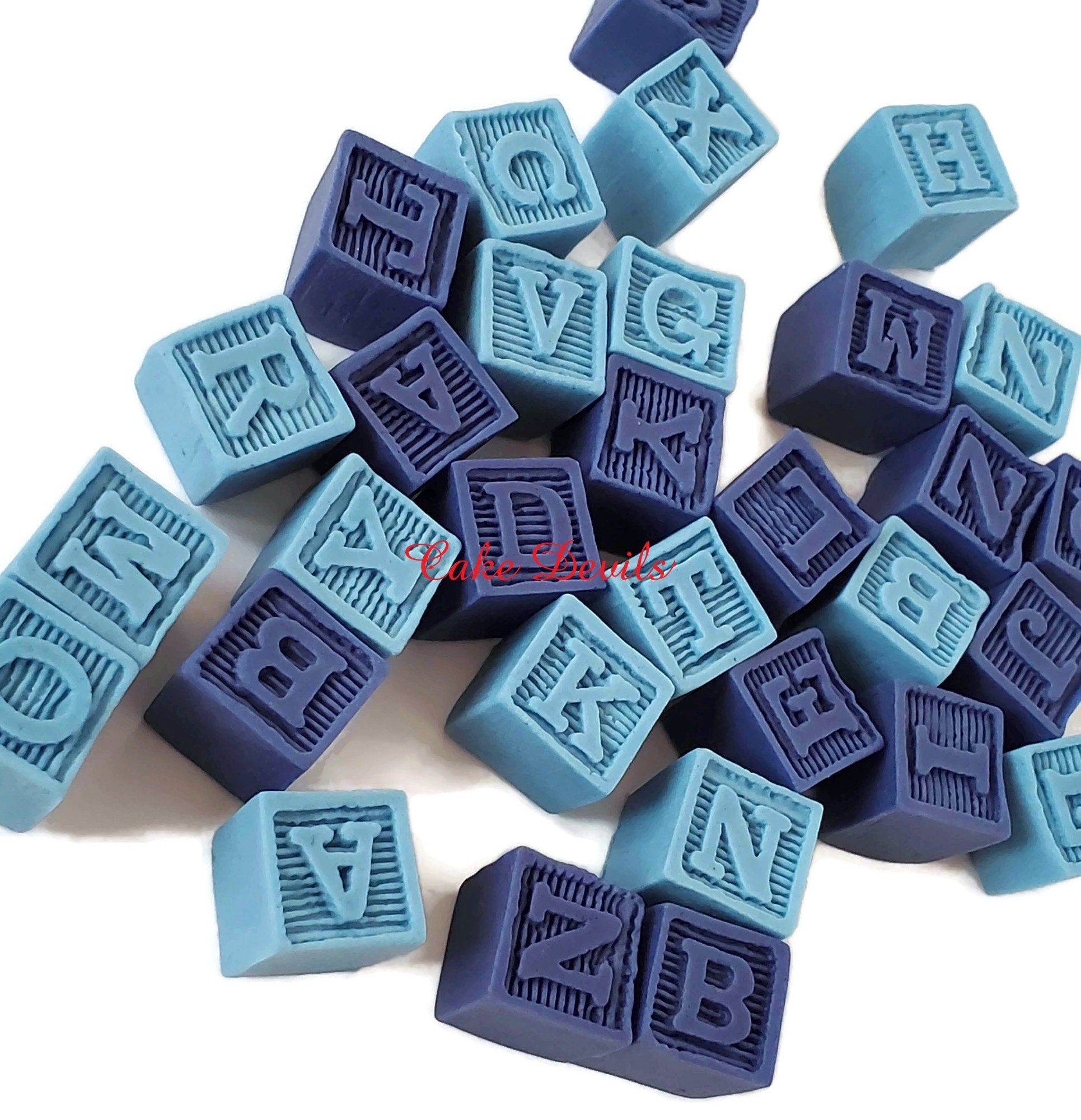 Baby Blocks Cake Decorations Half Inch Baby Blocks Baby - Etsy