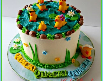 Fondant Ducks, Duck Cake Toppers, Five Little Ducks, Easter Cake