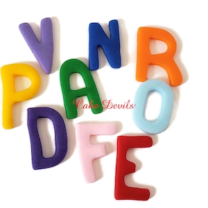Fondant Letters, Handmade Edible fondant block Letters cake toppers, perfect for Cake Decoration, Cake Pops, Cupcakes