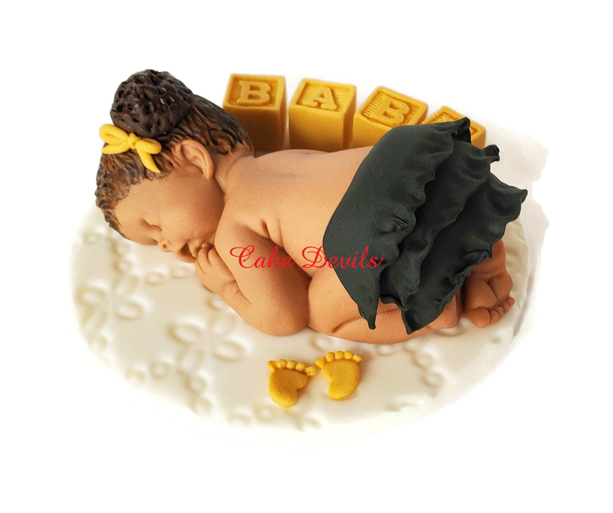 Sleeping Baby Cake Topper, Baby Blocks Baby Shower, Fondant Cake Topper,  Naked Baby, Fondant keepsake, Baptism, Christening, Handmade Edible