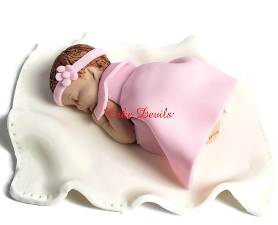 Sleeping baby girl store cake topper