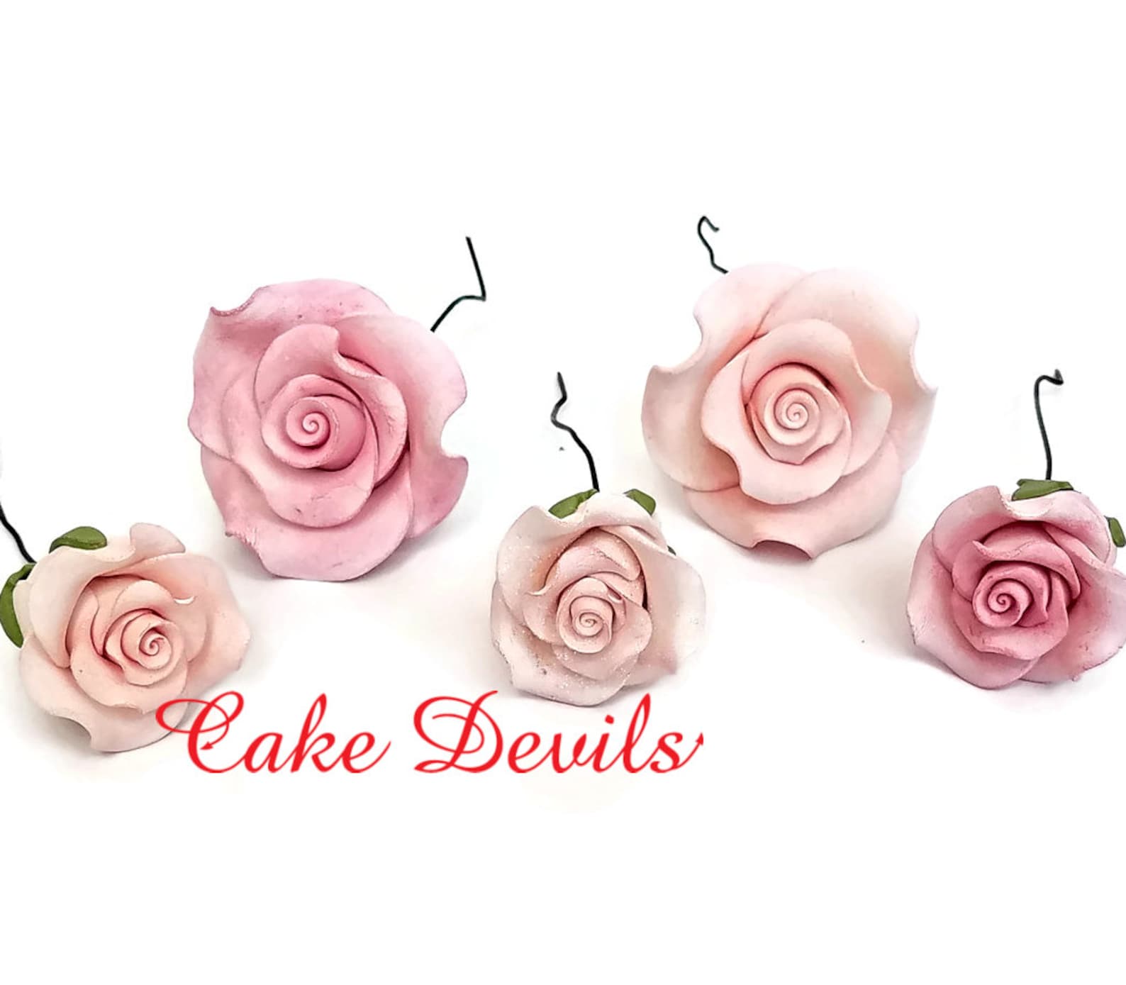 Fondant Roses Cake Toppers Gumpaste Flower Cake Decorations Etsy