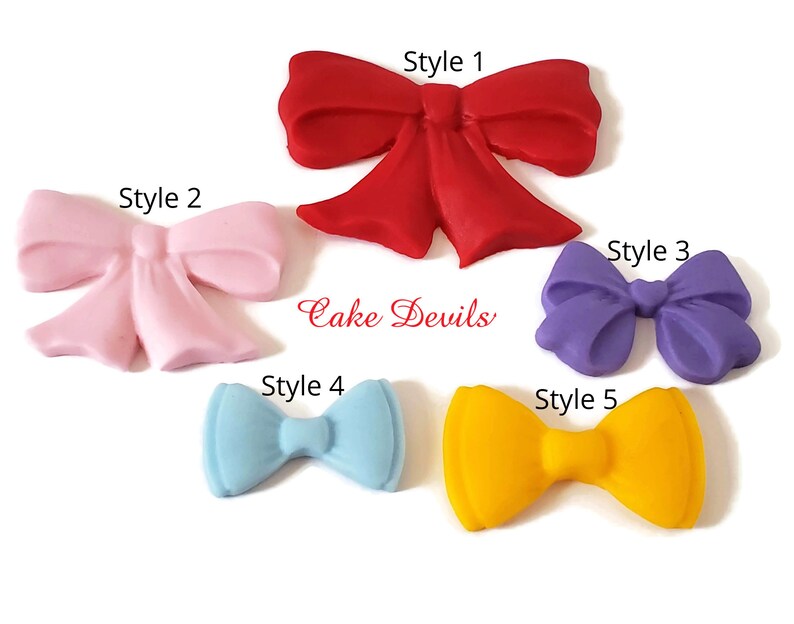 1 Dozen Fondant Bows Handmade Edible Small Fondant Bow Cake Etsy