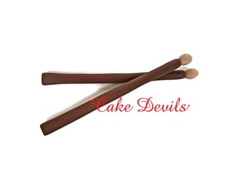 Fondant Drumsticks Cake Topper, Music Cake Decorations, Fondant Drums, Party Decorations for a drummer, Handmade Edible Band Cake