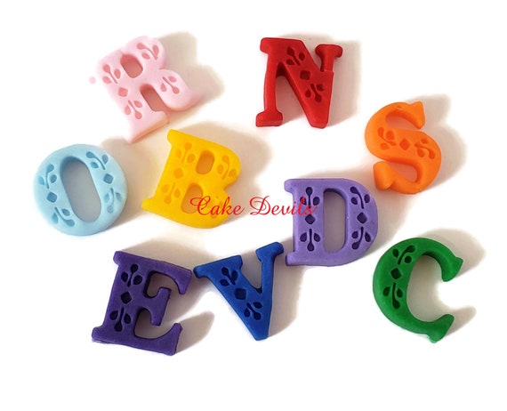 Fondant Letters, Handmade Edible Small Fondant Letters Cake Toppers,  Perfect for Cake Decoration, Cake Pops, Cupcakes 