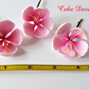 Blossom Cake Topper Flowers, Gumpaste Cherry Blossom Flowers, Fondant Wedding Flowers, Floral Cake Decorations, Bridal Shower Sugar Flowers image 2