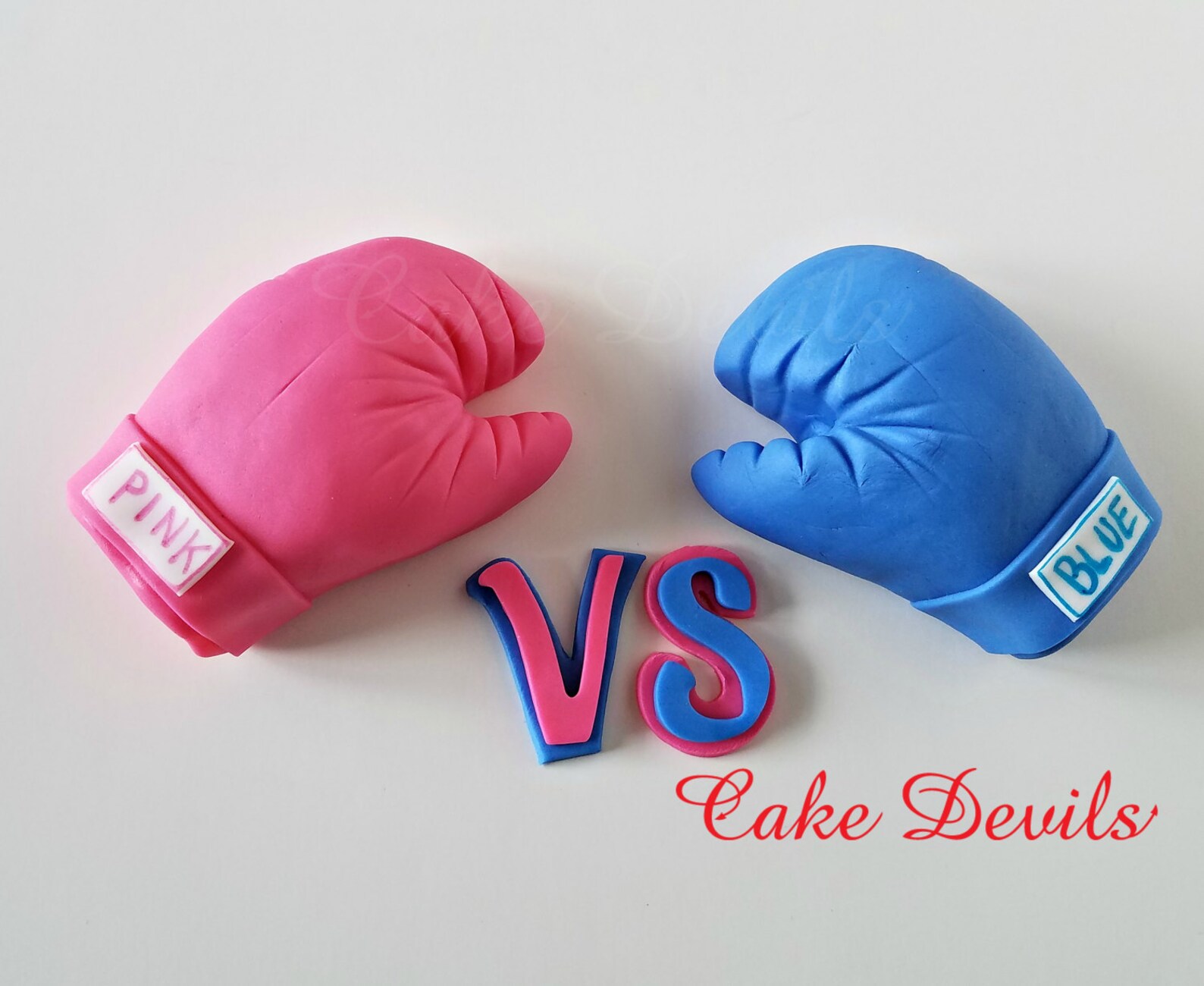 Gender Reveal Boxing Gloves Cake Topper Pink vs Blue Gender Etsy
