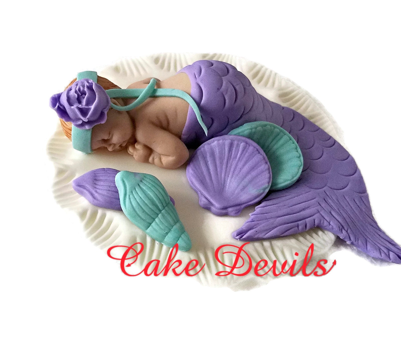 Mermaid baby shower cake topper sales