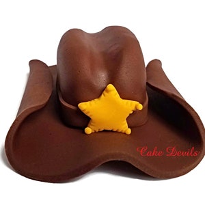 Cowboy Hat Cake Topper, handmade edible, fondant, Cowgirl Hat Cake Topper, Country Western Cake Decorations, Cowboy hat Cake Decorations