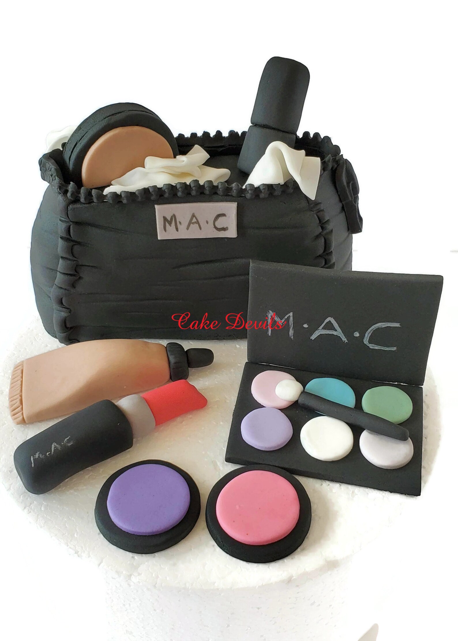 Makeup Fondant Cake Toppers with Cosmetic Bag Cake Decorations Etsy