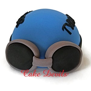 Swim Cap Cake Topper, Fondant Swimmer Cap, Swim Team, Handmade Edible, Fondant Goggles, pool party cake decorations, swimming party