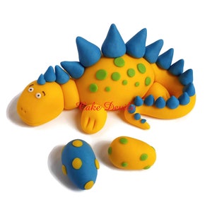 Fondant Dinosaur Cake Topper, handmade edible, Dinosaur Cake Decorations, Dinosaur themed birthday party, Dinosaur Party Supplies