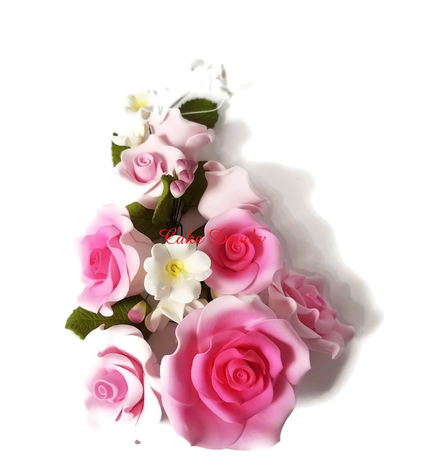 Special Pink Fondant Rose Cake Topper Floral Wedding Cake Etsy