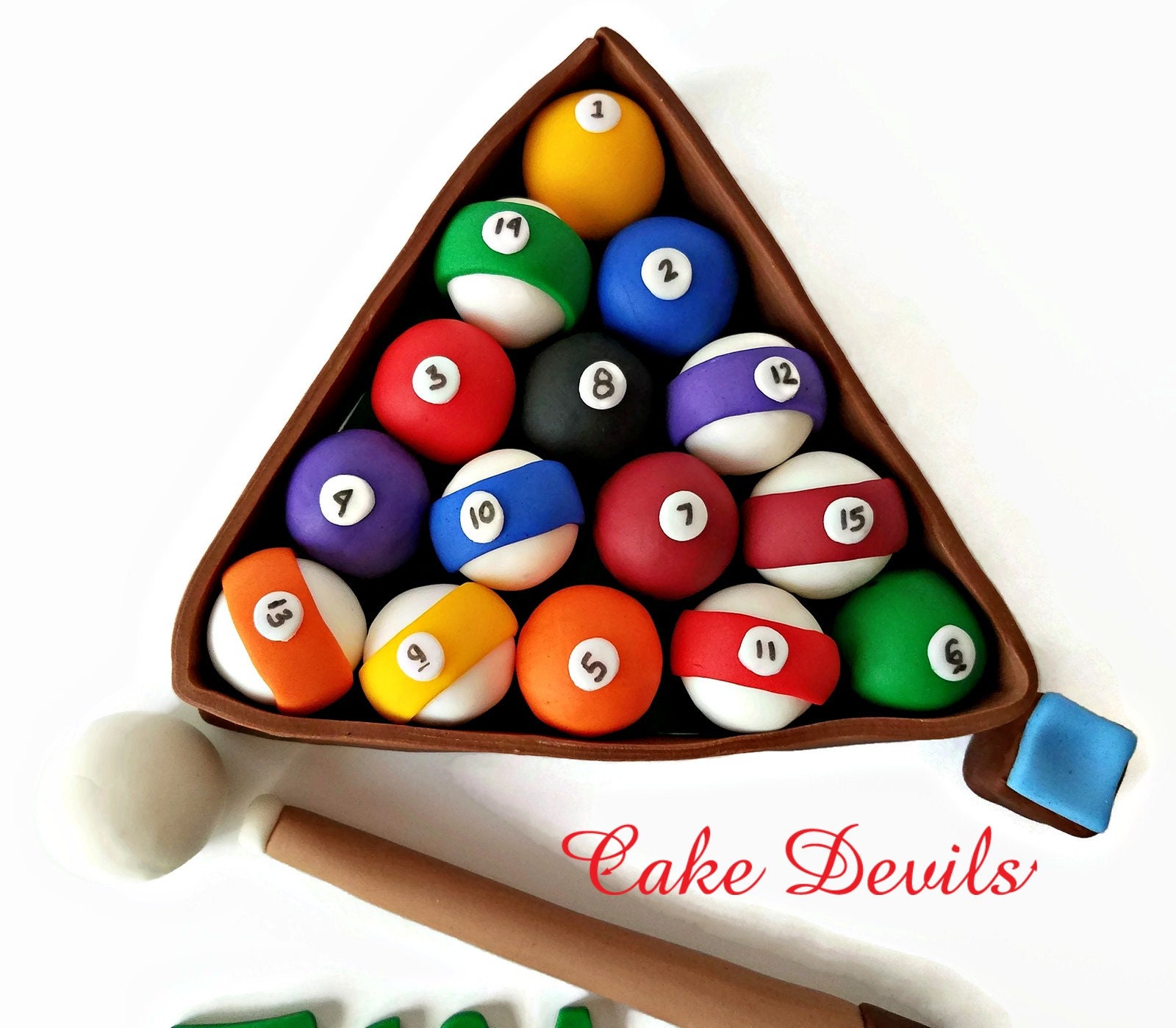 Pool Table Cake Topper Billiards Cake Decorations Fondant Etsy UK