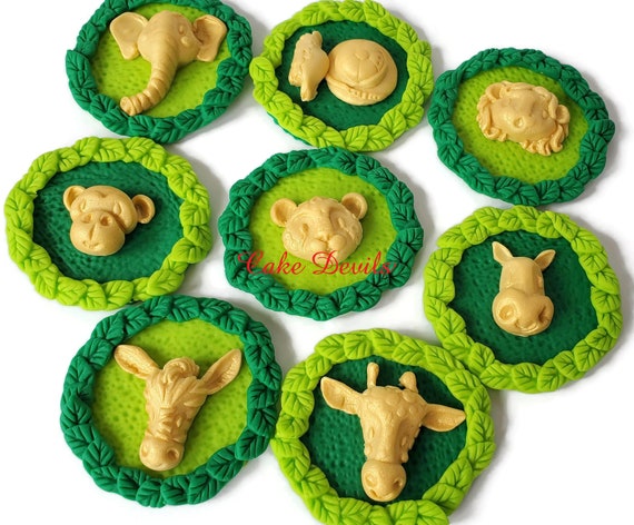 Safari Fondant Cake Toppers Lion Fondant Topper Elephant 