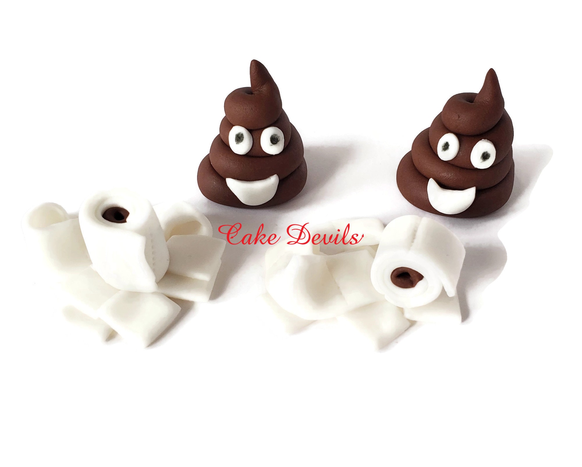 Emoji Poop Pou Rainbow Colors Edible Cake Topper Image ABPID07782