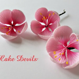 Blossom Cake Topper Flowers, Gumpaste Cherry Blossom Flowers, Fondant Wedding Flowers, Floral Cake Decorations, Bridal Shower Sugar Flowers image 1