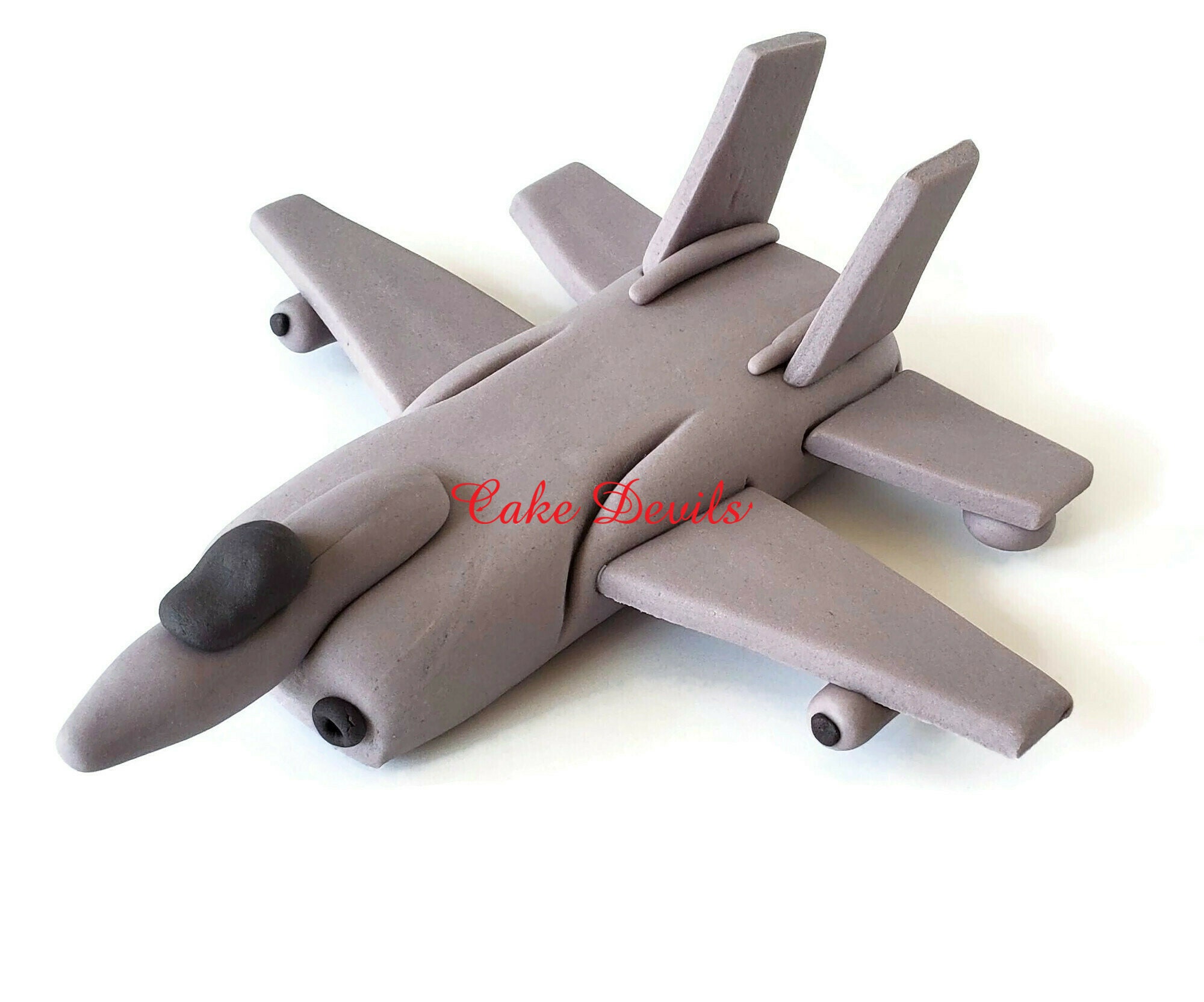 Fondant Fighter Jet Cake Topper Fighter Plane Military Etsy