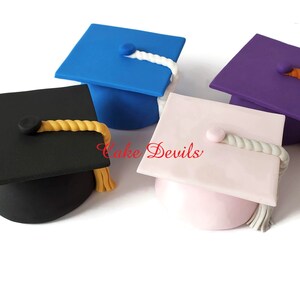 Graduation Fondant Cake Toppers, Graduation Cap, Congratulations Plaque, and Diploma Cake Decorations, Handmade for a Graduation Party image 2