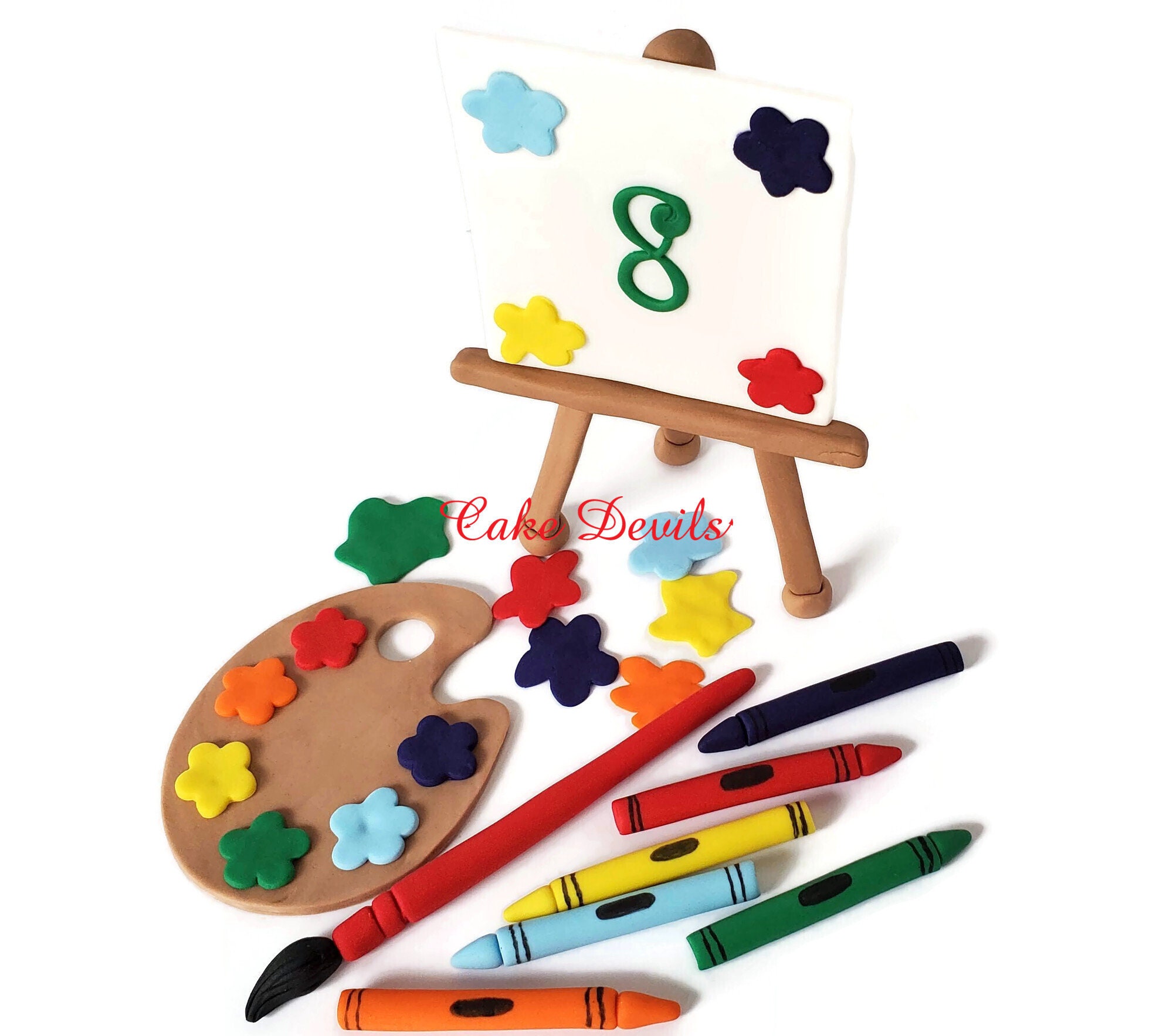 Paint Bucket Fondant Cake with Edible Paint Brush and Number - B0460 –  Circo's Pastry Shop