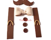 Fondant Little Man Cake Toppers, Mustache, Bow tie, and Suspenders -Great for a Baby Shower or First Birthday! Il_170x135