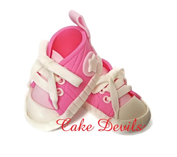 Baby Shower Sneakers Cake Topper Fondant Sneakers With Grommets