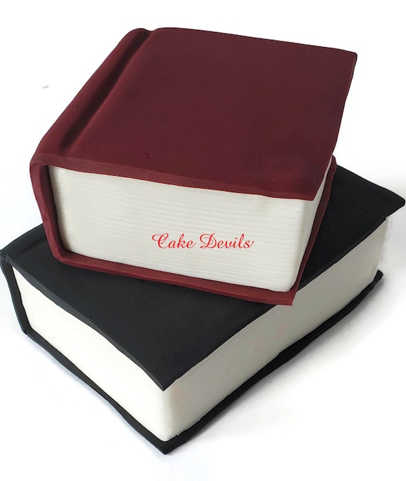 Fondant Stacked Books Large Cake Toppers Perfect For Graduation Cake Or A Nursery Rhyme Theme Baby Shower Cake Decorations Handmade By Cake Devils Catch My Party