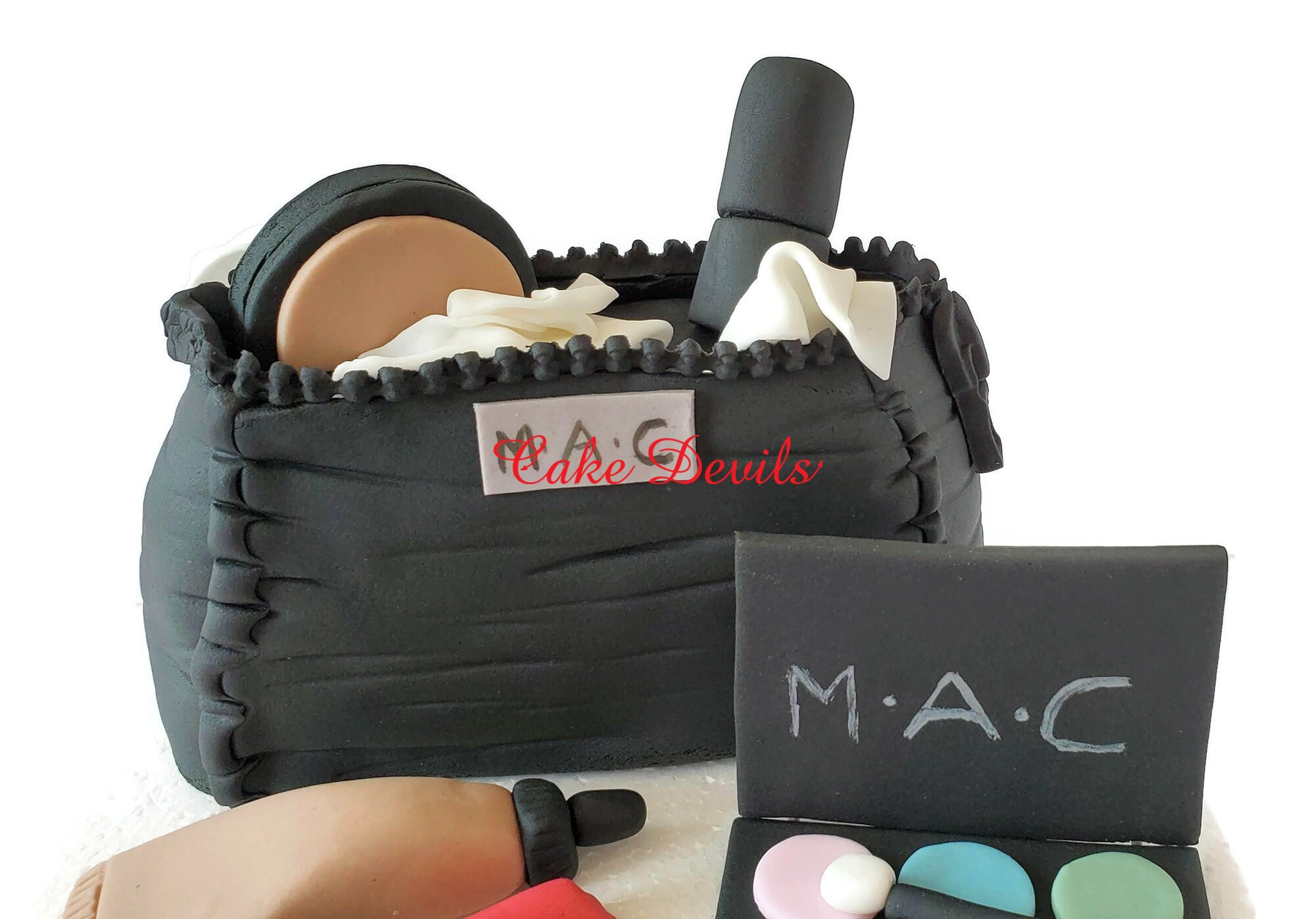 Makeup Fondant Cake Toppers with Cosmetic Bag Cake Decorations | Etsy