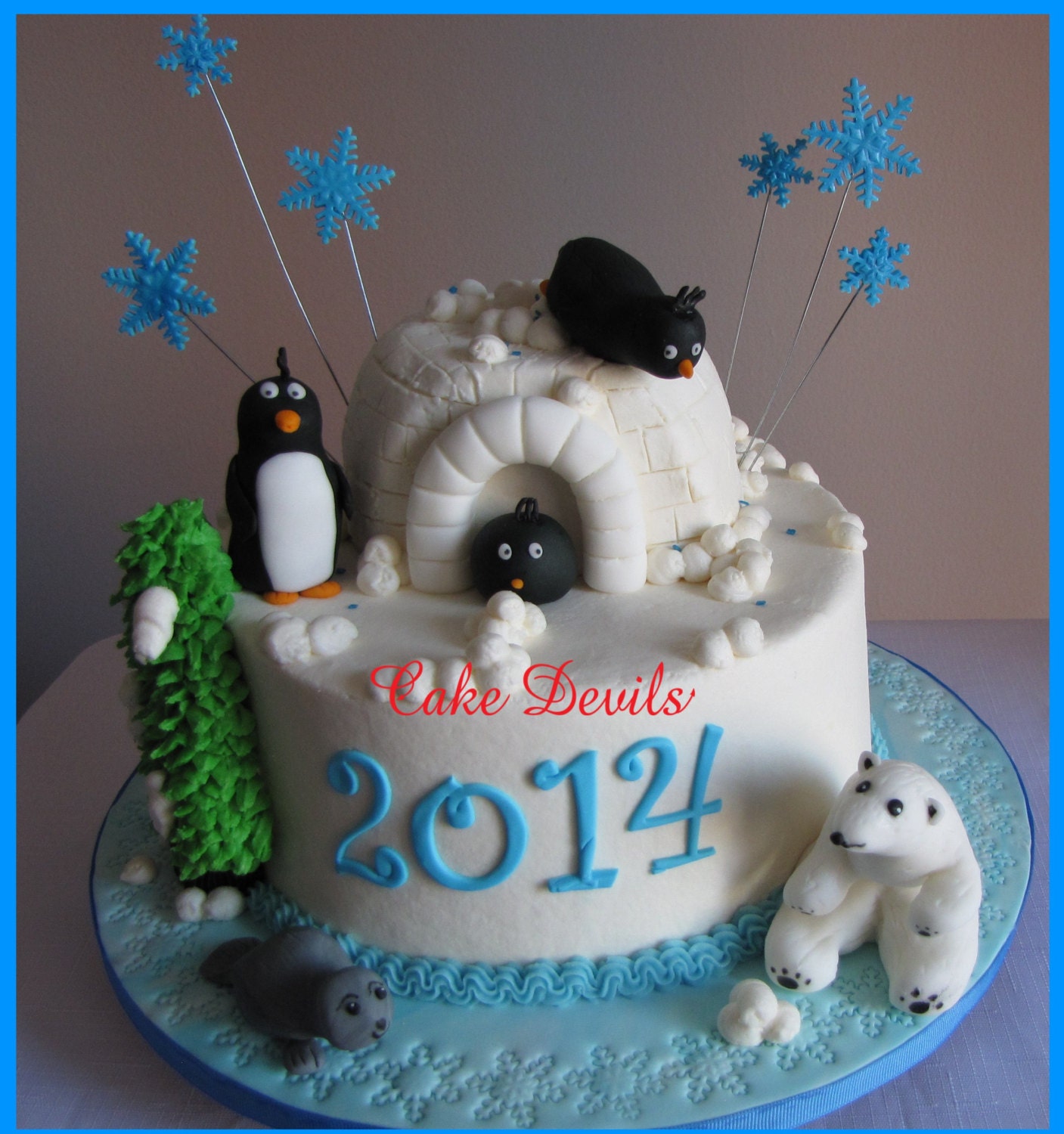 Kit De Gateau De Fondant D Animal D Hiver Pingouin Etsy France