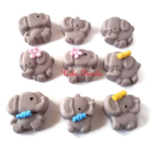 Gender reveal elephant cupcake toppers