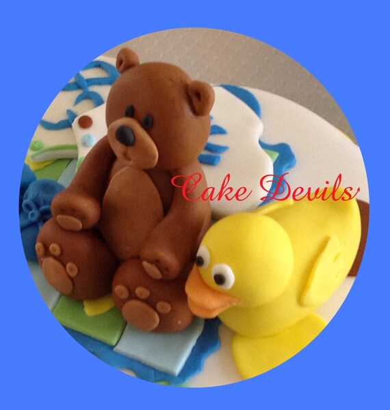 Fondant Duck Duck Cake Topper Rubber Ducky Cake