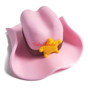 Cowgirl Hat Cake Topper, handmade edible, fondant, Cowboy Hat Cake Topper, Country Western Cake Decorations, Cowboy hat Cake Decorations