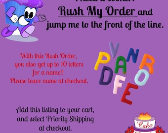 Rush My Order and add on Handmade Fondant Letters for a name! (up to 10 letters) PLEASE READ DESCRIPTION!