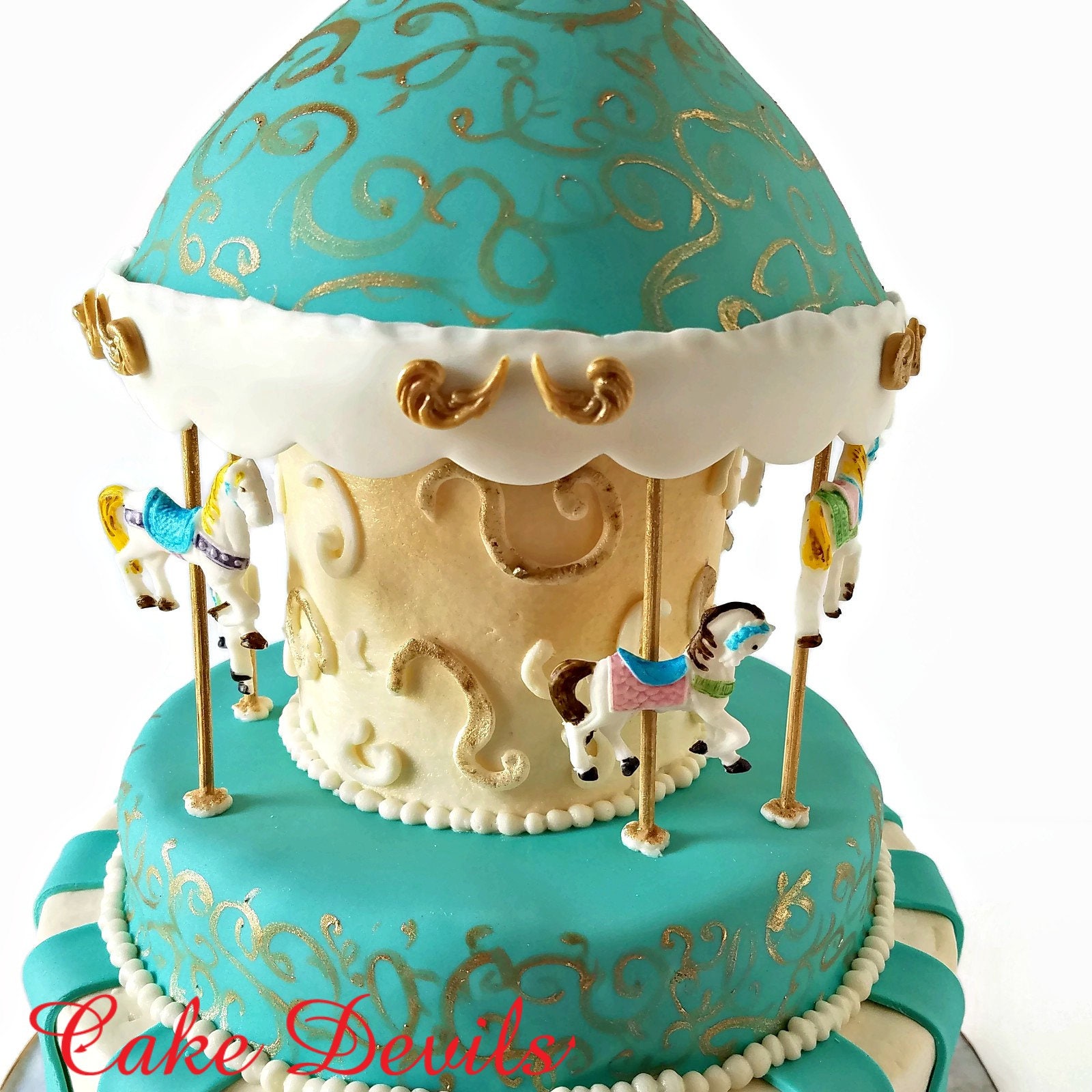 24 in a pack Carousel Horses edible Stand up Cupcake toppers Paper ...