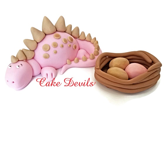 Fondant Dinosaur Cake Topper con nido de huevos de dinosaurio - Etsy España Fondant Dinosaur Cake Topper con nido de huevos de dinosaurio - Etsy España