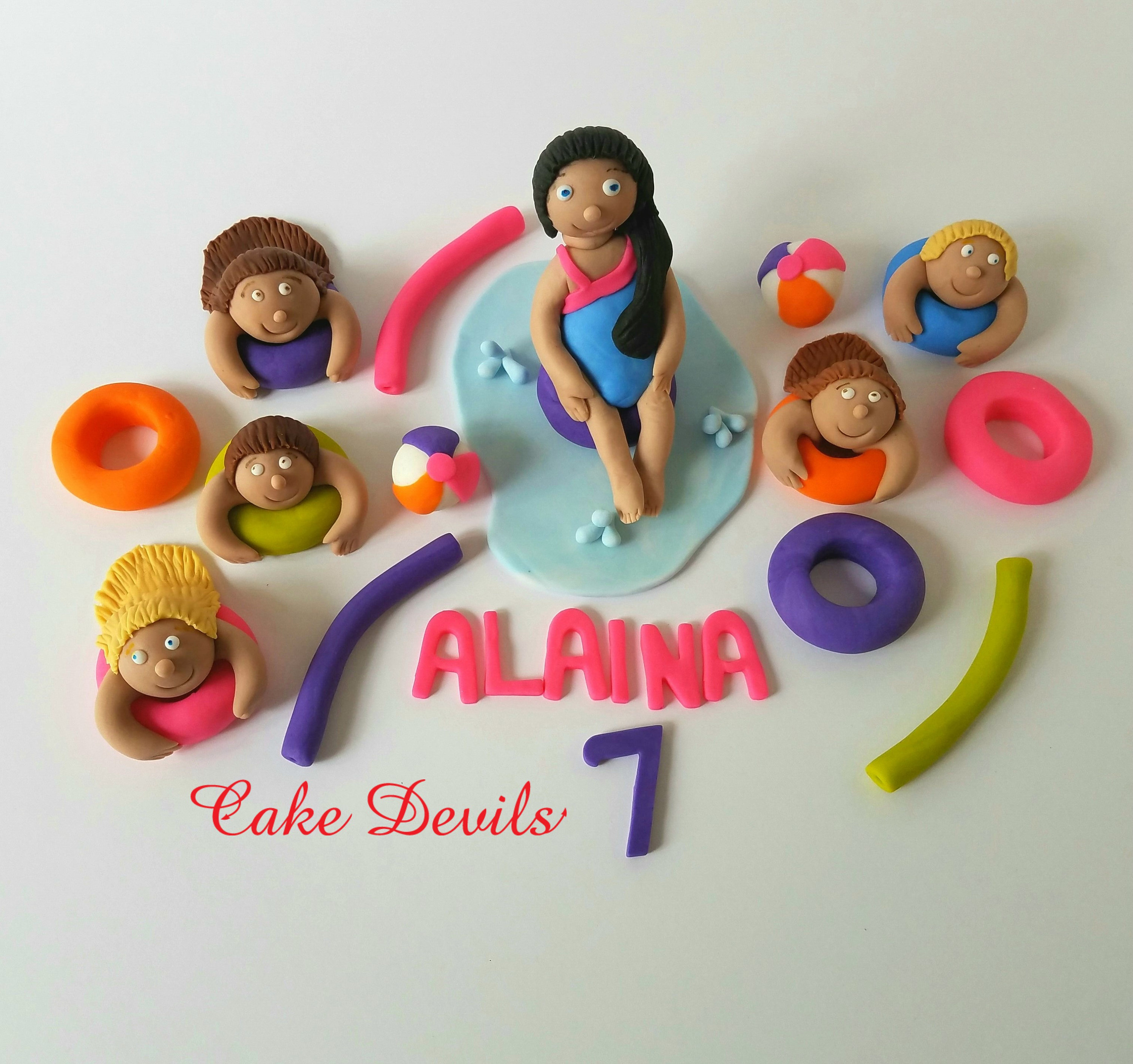 Pool Party Cubs - Cake Topper from @SofisCorner_Crafts