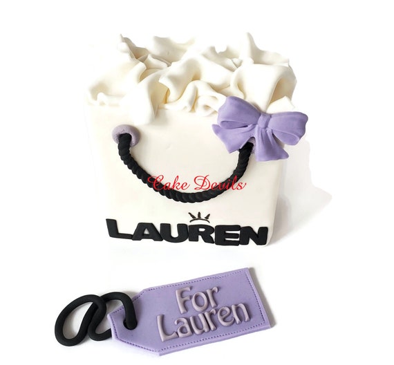 Fondant Shopping Cake Topper set, Shopping Bag Cake, Braclet Cake