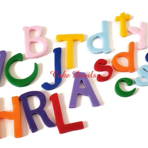 Fondant Letters, Handmade Edible Upper and Lower Case fondant Letters cake toppers, perfect for Cake Decoration, Cake Pops, Cupcakes