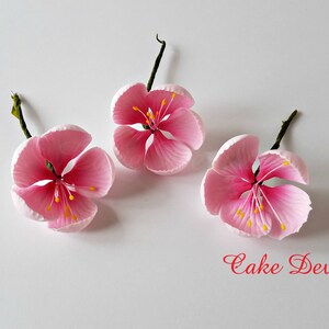 Blossom Cake Topper Flowers, Gumpaste Cherry Blossom Flowers, Fondant Wedding Flowers, Floral Cake Decorations, Bridal Shower Sugar Flowers image 3