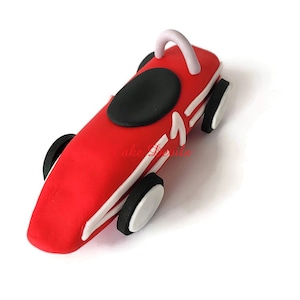 Adorno para tarta de coche de carreras clásico con fondant, decoración para tarta de coche de época, tarta de cumpleaños de vehículo hecha a mano, ideal para una fiesta de cumpleaños de niño, carreras