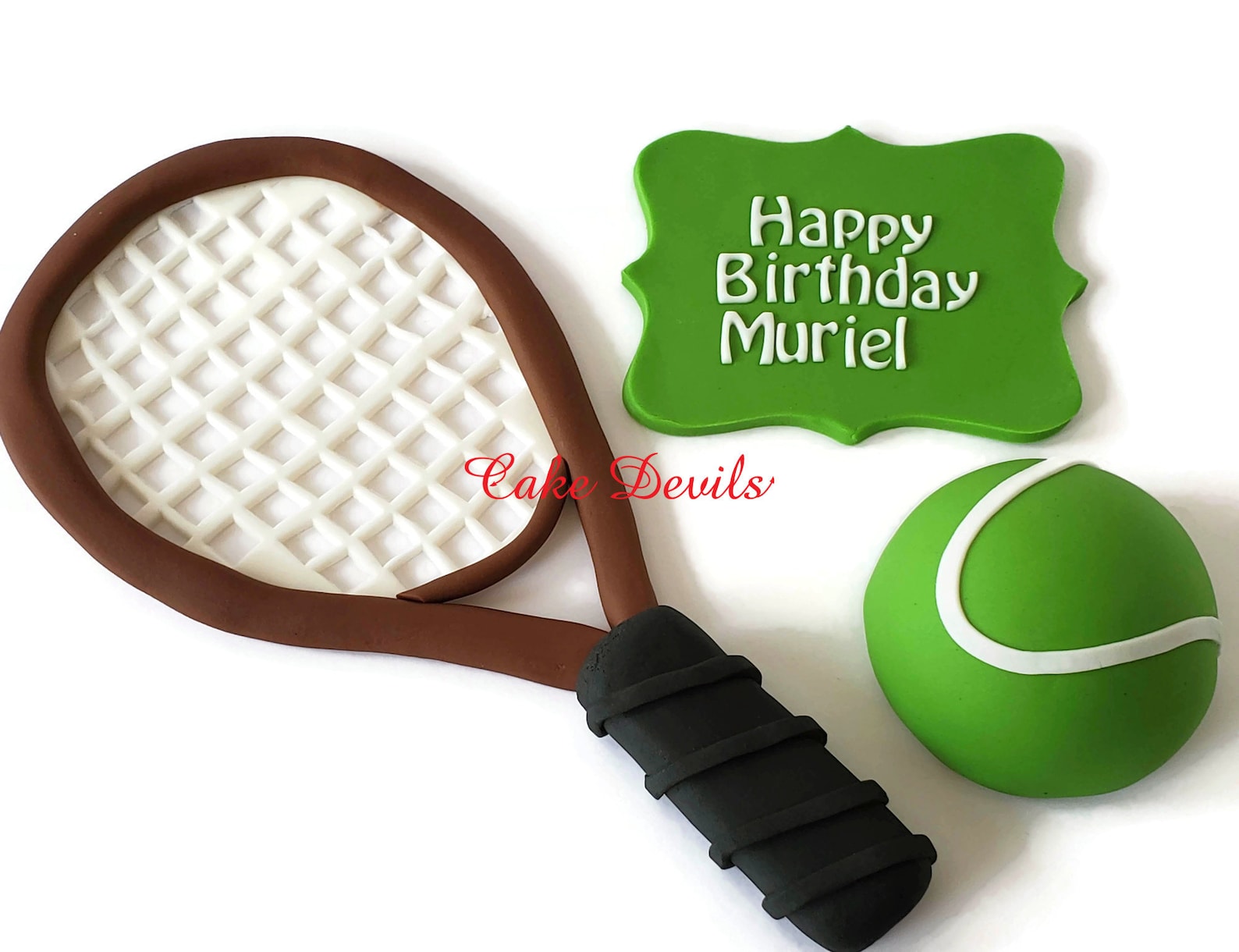 Fondant Tennis Cake Toppers Tennis Racket Tennis Ball and Etsy