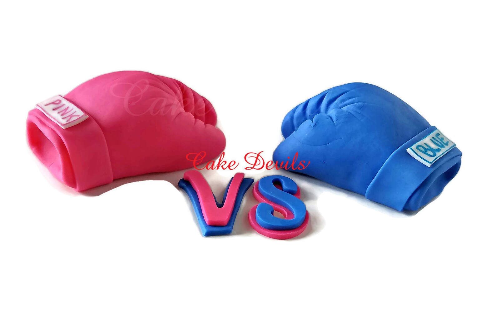 Gender Reveal Boxing Gloves Cake Topper Pink vs Blue Gender Etsy