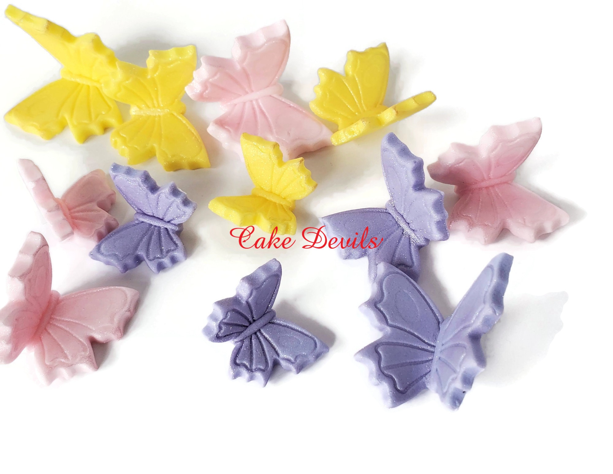 Mix of 10 Butterflies Fake Butterfly Fabric Butterflies Embellishments  Artificial Butterflies Cake Topper Bouquet Wreath Nr 044-046 