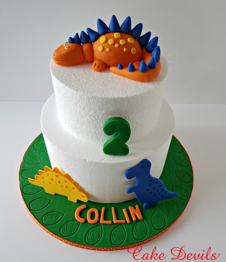 Dinosaur Cake Toppers, Birthday Cake Decorations, Fondant Dinosaur Cake Topper, Dinosaur Birthday Party, Handmade Edible Fondant image 5