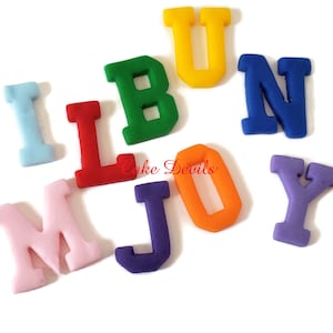Fondant Letters, Handmade Edible fondant Collegiate Letters cake toppers, perfect for Cake Decoration, Cake Pops, Cupcakes, College font